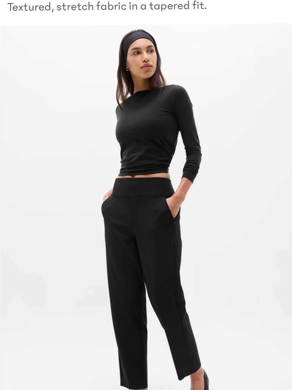 Athleta Black Endless Style Tapered Ankle Pants